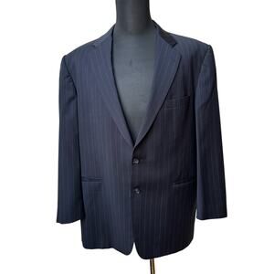 Burberry London Men's Pinstripe Suit Jacket - Size 46R - 100% Wool Super 100's